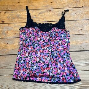 lace silky cami top
